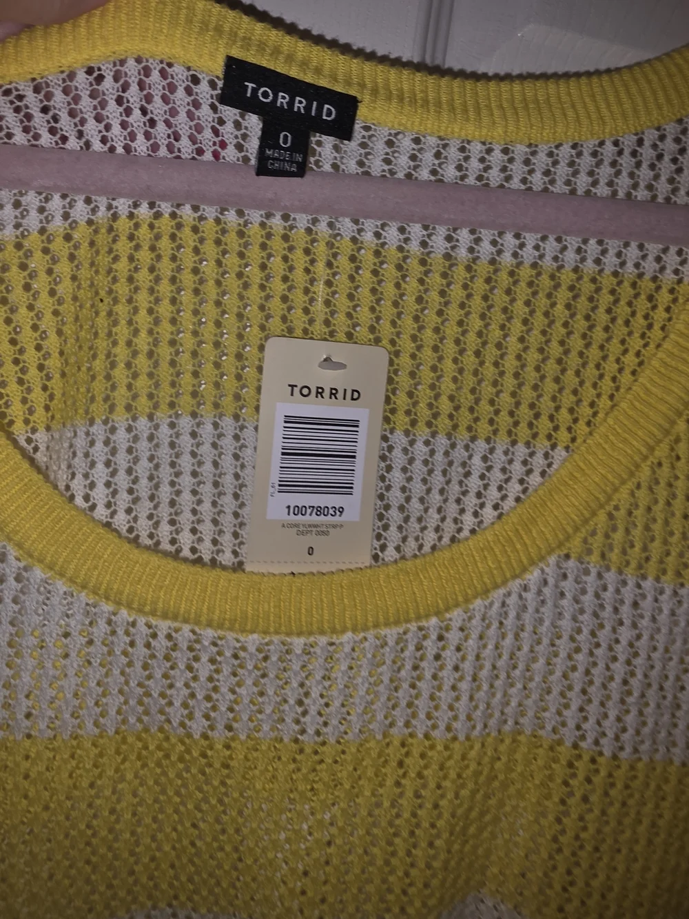 Torrid Yellow and White Striped Sweater - Women's Lightweight Knit Size 0 12 14